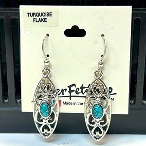 Turquoise Flake Drop Earrings